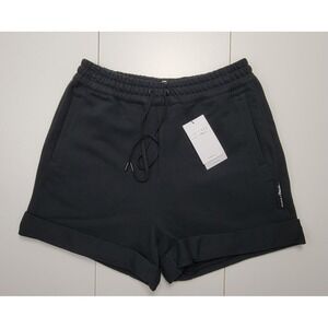 3.1 Phillip Lim Terry Cotton Blac Shorts Drawstring Waist Side Pockets Sz S New